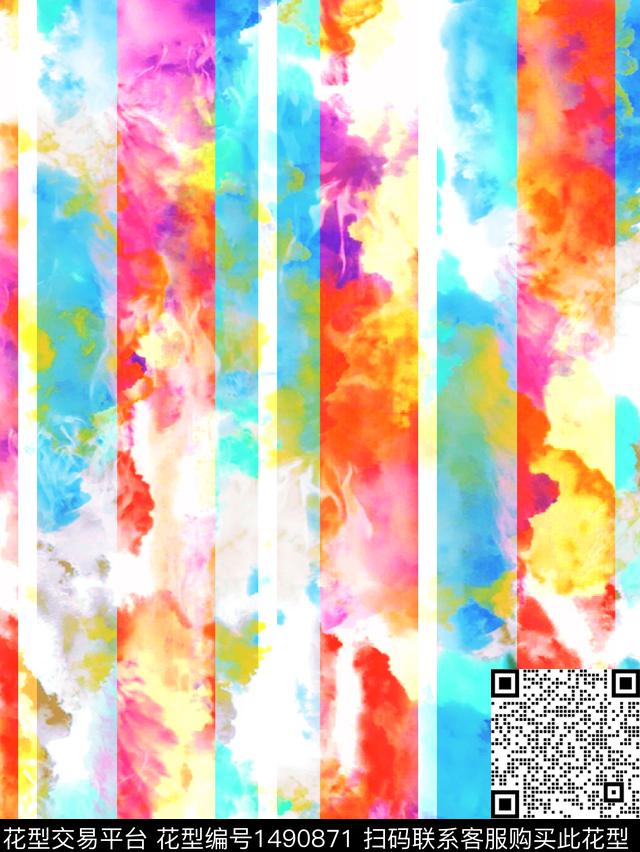 数码花型几何扎染花型数码印花花型下载（图片编号: 1490871） - 瓦栏（Walan）