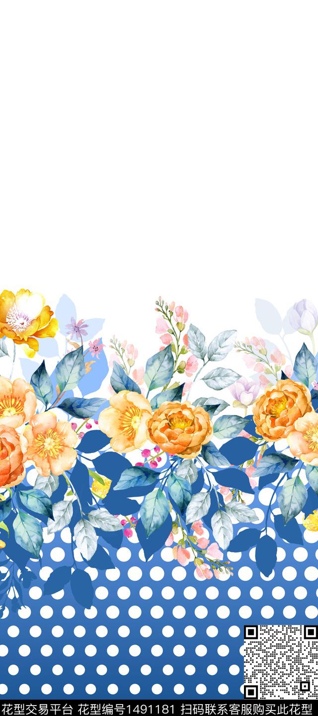 定位花床品女装数码印花花型下载（图片编号: 1491181） - 瓦栏（Walan）