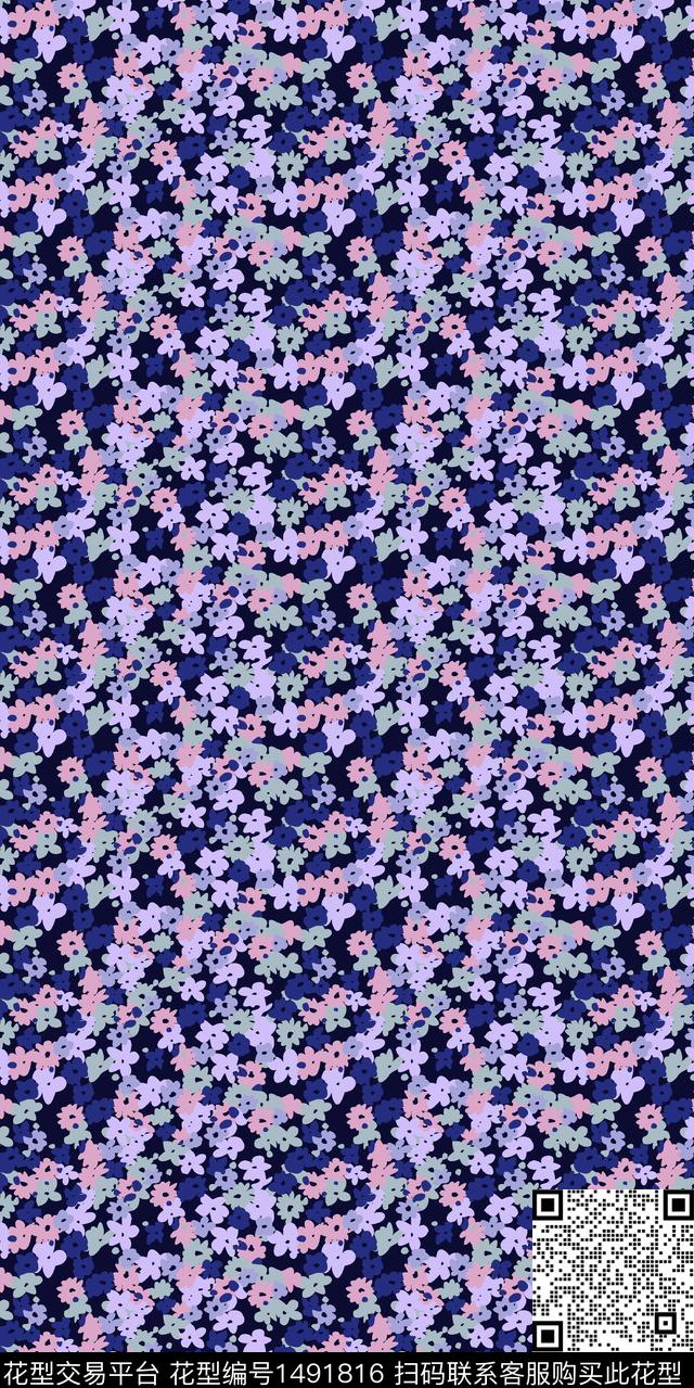 花卉小碎花熟女传统印花花型下载（图片编号: 1491816） - 瓦栏（Walan）