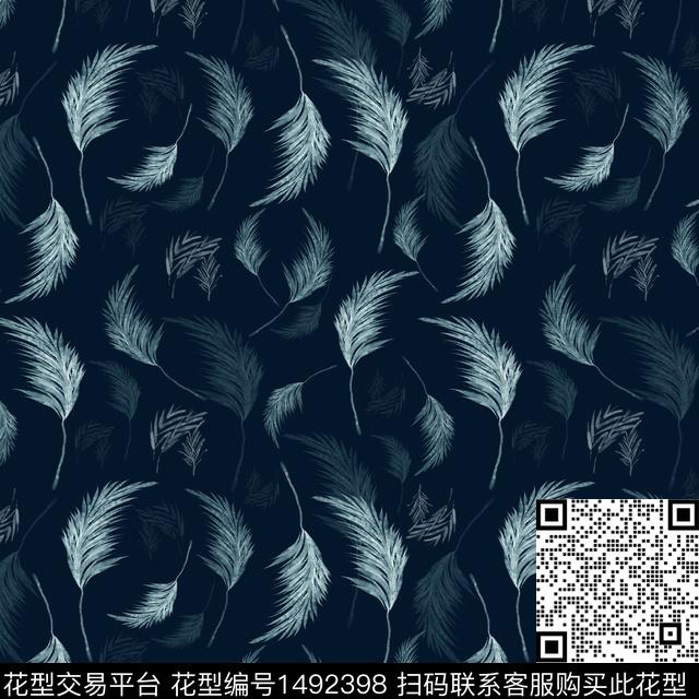 20220420-xsh-2f-3.jpg - 1492398 - 羽毛 手绘 趣味 - 传统印花花型 － 女装花型设计 － 瓦栏