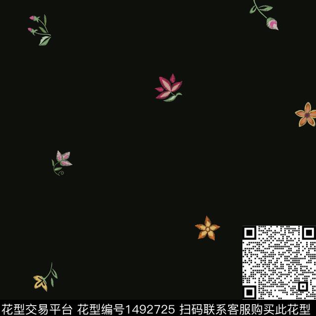 H-066.jpg - 1492725 - 绿植树叶 大牌风 热带花型 - 数码印花花型 － 女装花型设计 － 瓦栏
