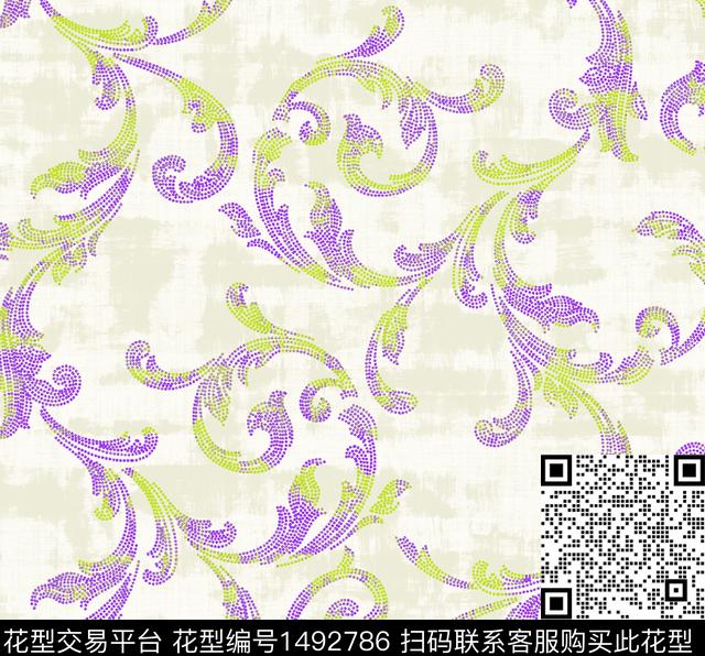 821-ok.jpg - 1492786 - 肌理 卷草 佩斯利 - 传统印花花型 － 女装花型设计 － 瓦栏