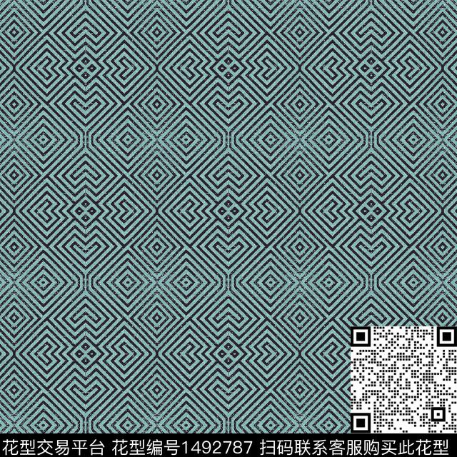 肌理男装满版花时尚传统印花花型下载（图片编号: 1492787） - 瓦栏（Walan）