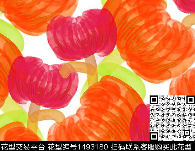 花卉创意数码印花花型下载（图片编号: 1493180） - 瓦栏（Walan）