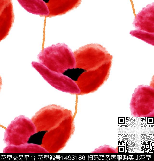 花卉创意数码印花花型下载（图片编号: 1493186） - 瓦栏（Walan）