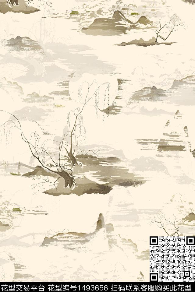 大牌风休闲中国风数码印花花型下载（图片编号: 1493656） - 瓦栏（Walan）