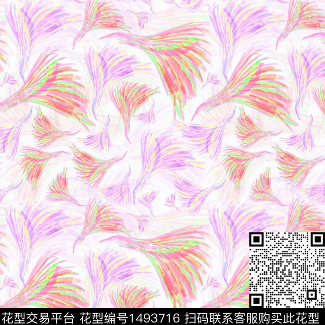 20220421-qw-2f-00.jpg - 1493716 - 羽毛 手绘 趣味 - 数码印花花型 － 女装花型设计 － 瓦栏