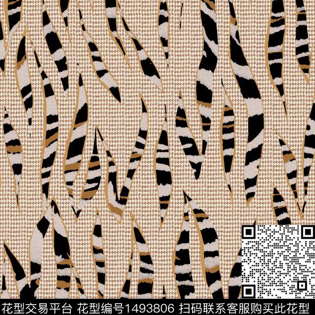 L0014.jpg - 1493806 - 几何 线条 动物纹 - 传统印花花型 － 女装花型设计 － 瓦栏