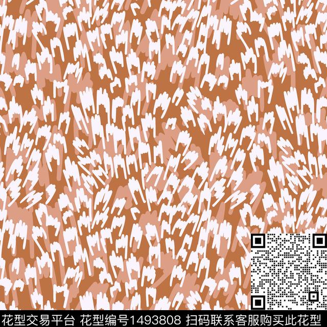L0017.jpg - 1493808 - 几何 橙色 动物纹 - 传统印花花型 － 女装花型设计 － 瓦栏