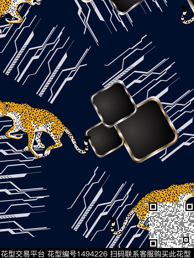 N22-10.jpg - 1494226 - 豹子 大牌风 欧洲 - 数码印花花型 － 男装花型设计 － 瓦栏
