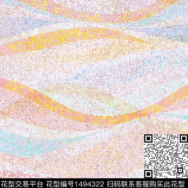 几何花卉炫彩抽象花卉数码印花花型下载（图片编号: 1494322） - 瓦栏（Walan）