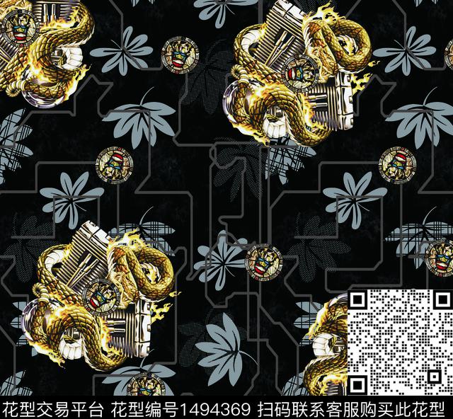5-5-2.jpg - 1494369 - 几何 动物花卉 花卉 - 数码印花花型 － 男装花型设计 － 瓦栏