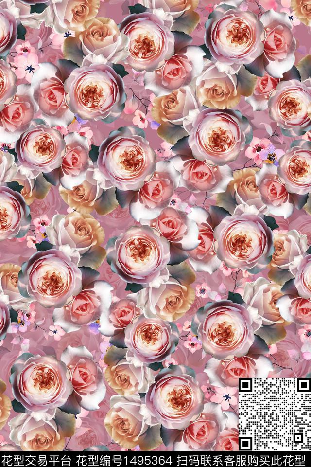 CCCC329E.jpg - 1495364 - 香云纱 中东 小碎花 - 数码印花花型 － 女装花型设计 － 瓦栏
