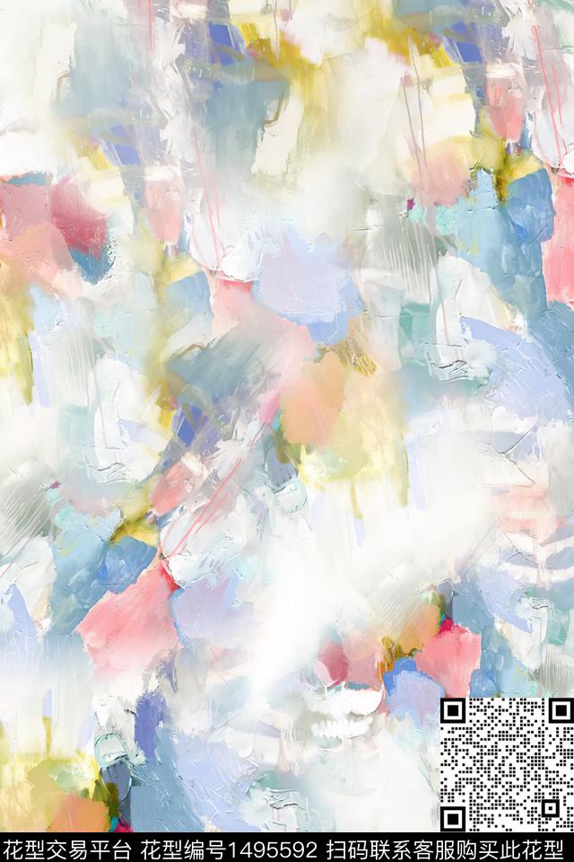 XZ3425.jpg - 1495592 - 小清新 真丝 抽象 - 数码印花花型 － 女装花型设计 － 瓦栏
