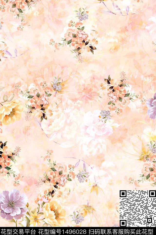 lin-0516-3.jpg - 1496028 - 抽象花卉 香云纱 中国 - 数码印花花型 － 女装花型设计 － 瓦栏