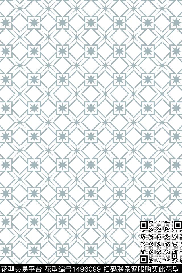 ROUpattern typeA.jpg - 1496099 - 格子 黑白花型 床品 - 传统印花花型 － 床品花型设计 － 瓦栏