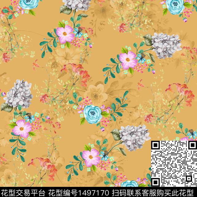 17.jpg - 1497170 - 时尚 花卉 春夏花型 - 数码印花花型 － 女装花型设计 － 瓦栏