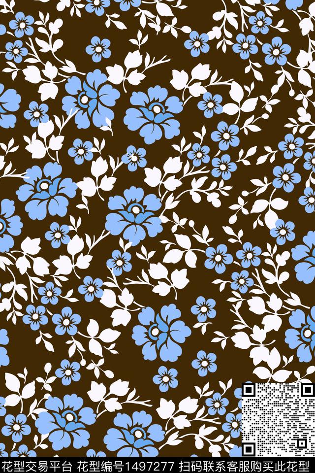 花卉大牌风中国风数码印花花型下载（图片编号: 1497277） - 瓦栏（Walan）