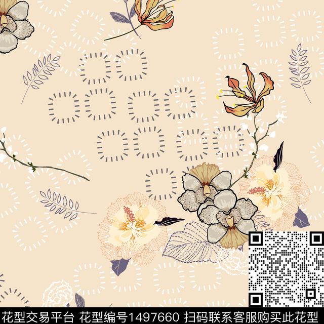 L0059.jpg - 1497660 - 几何 花卉 小碎花 - 传统印花花型 － 女装花型设计 － 瓦栏