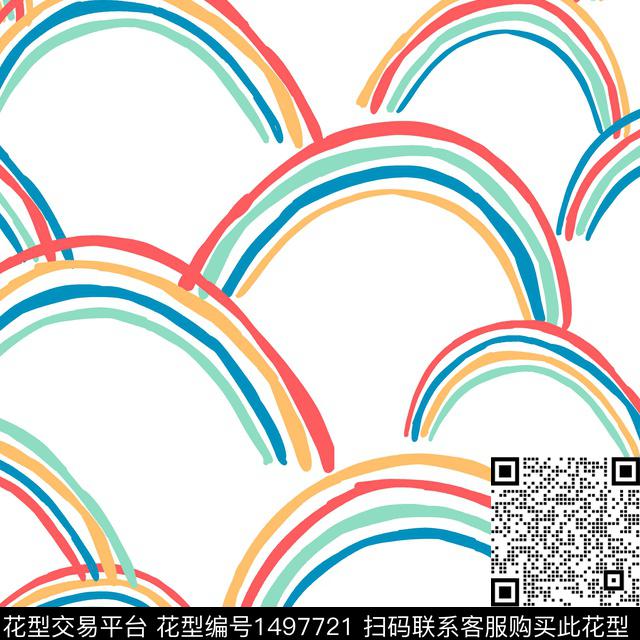 ZJY2022-0420-01A.jpg - 1497721 - 卡通 彩虹 星空 - 数码印花花型 － 床品花型设计 － 瓦栏