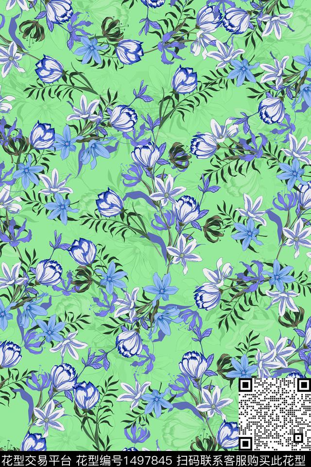花卉20121-3.jpg - 1497845 - 花卉 大牌风 小碎花 - 数码印花花型 － 女装花型设计 － 瓦栏