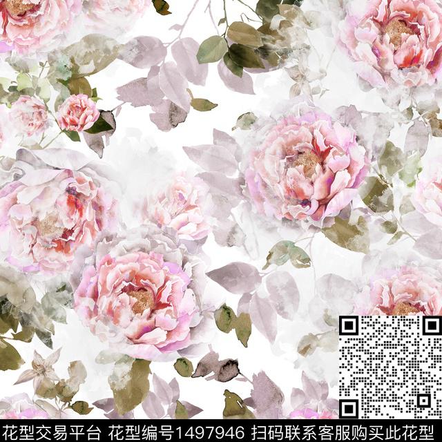2022052801.jpg - 1497946 - 绿植树叶 花卉 热带花型 - 传统印花花型 － 女装花型设计 － 瓦栏