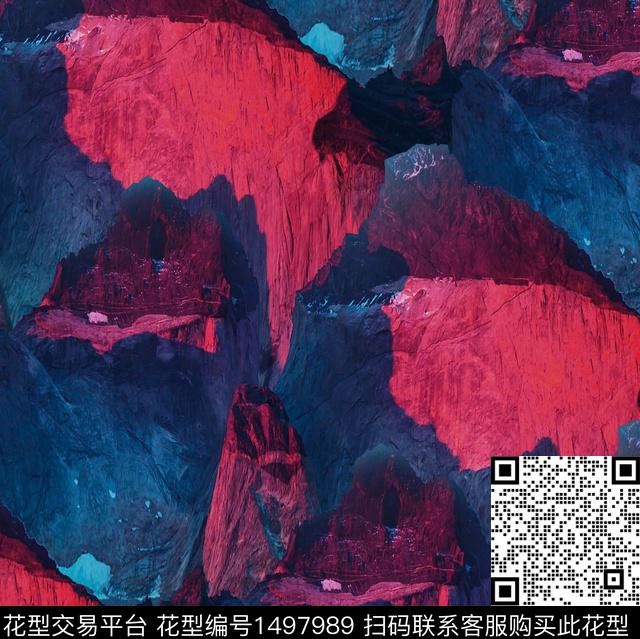 羽绒服几何自然纹理数码印花花型下载（图片编号: 1497989） - 瓦栏（Walan）