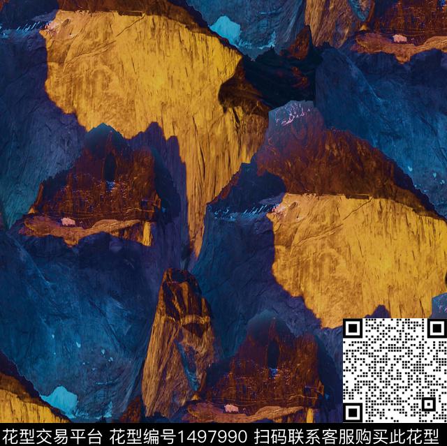 羽绒服几何自然纹理数码印花花型下载（图片编号: 1497990） - 瓦栏（Walan）