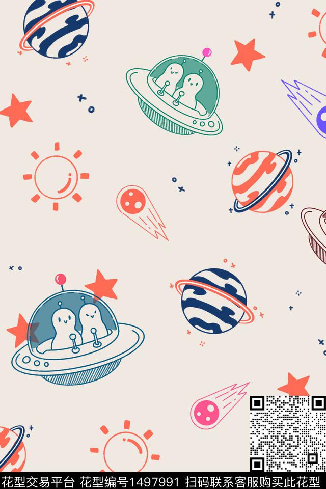 童装星空趣味数码印花花型下载（图片编号: 1497991） - 瓦栏（Walan）