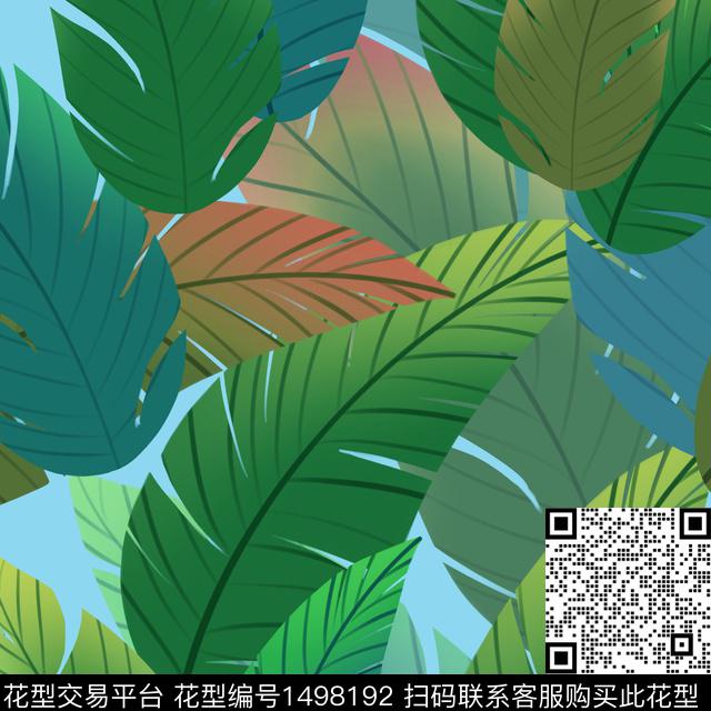 530.jpg - 1498192 - 裤子 热带花型 植物 - 数码印花花型 － 泳装花型设计 － 瓦栏