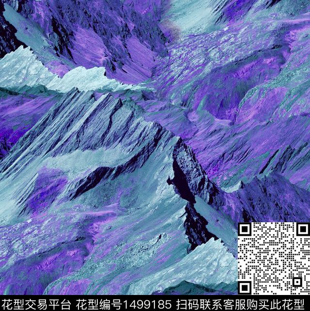 宇宙雪山星空数码印花花型下载（图片编号: 1499185） - 瓦栏（Walan）