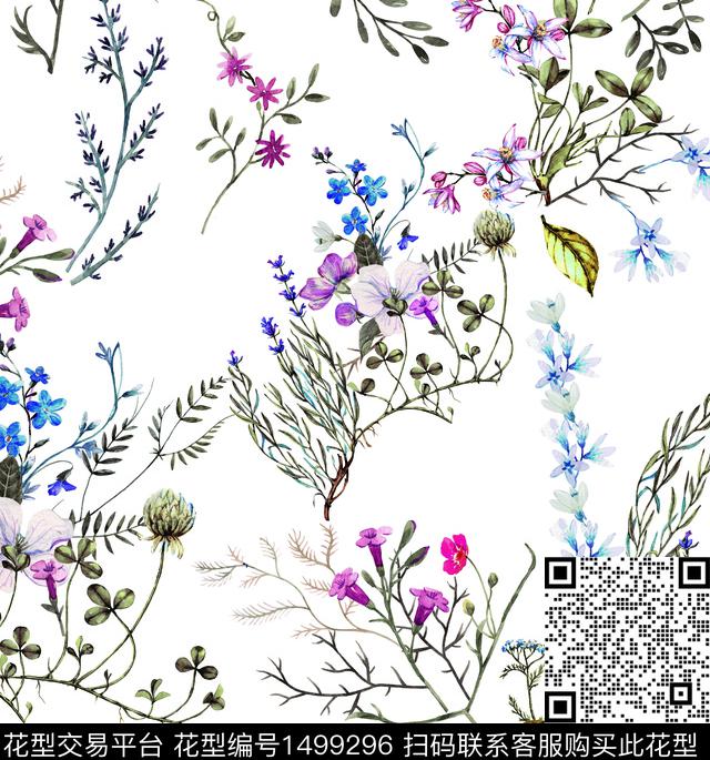 宏洲 枯树花 八喷.jpg - 1499296 - 绿植树叶 数码花型 水彩 - 数码印花花型 － 女装花型设计 － 瓦栏