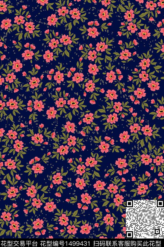 花卉大牌风小碎花数码印花花型下载（图片编号: 1499431） - 瓦栏（Walan）