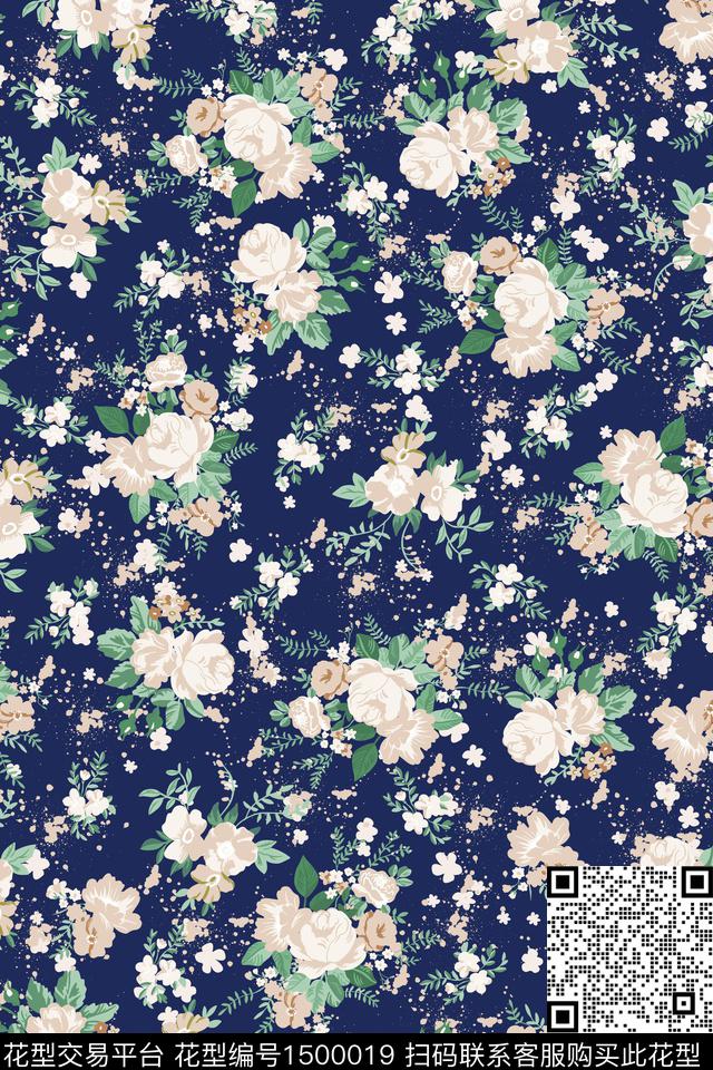 绿植树叶花卉大牌风数码印花花型下载（图片编号: 1500019） - 瓦栏（Walan）