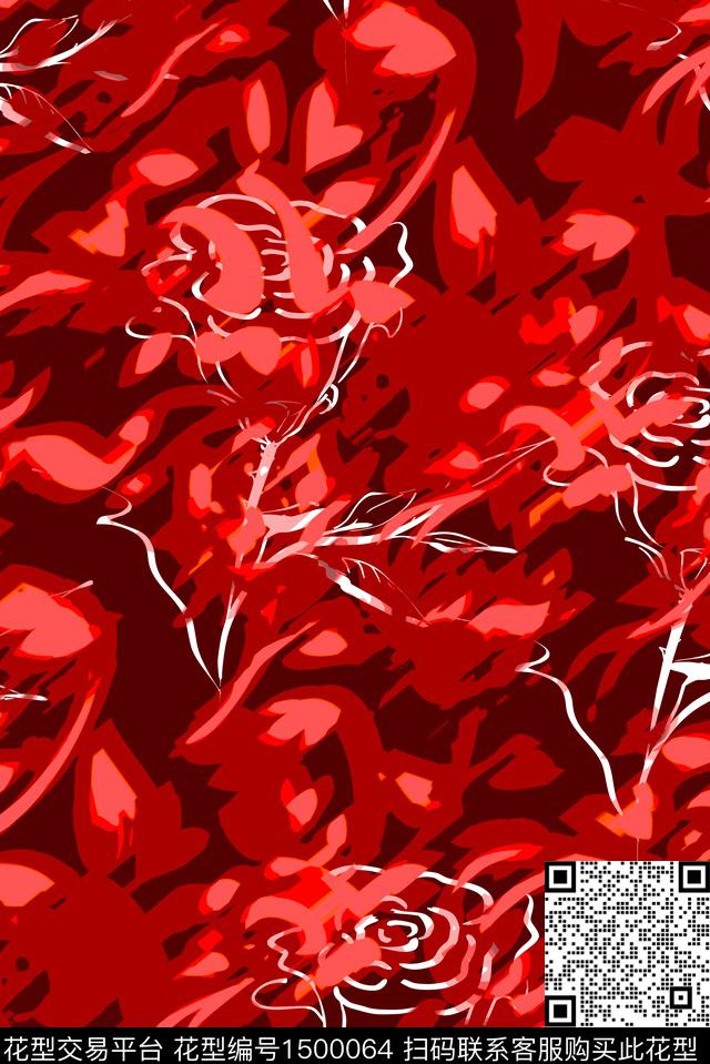 15-1.jpg - 1500064 - 彩底花卉 女装 抽象 - 数码印花花型 － 女装花型设计 － 瓦栏