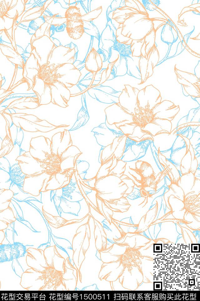 简约年轻女性小清新传统印花花型下载（图片编号: 1500511） - 瓦栏（Walan）