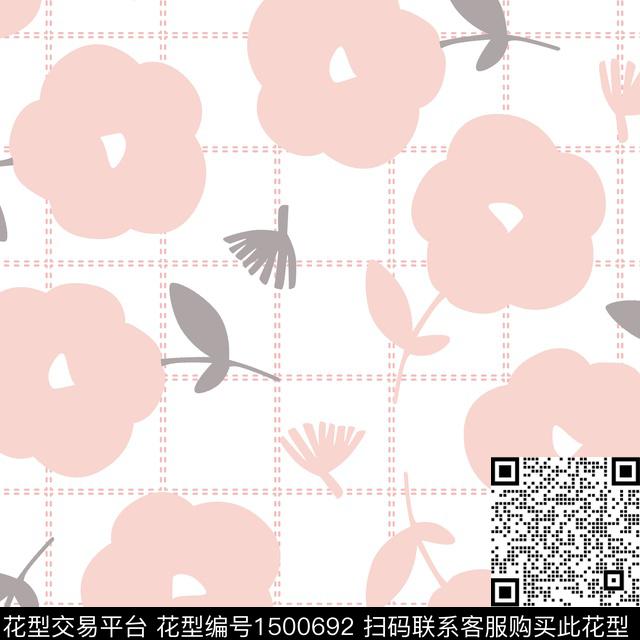 ZJY2022-0609-02A.jpg - 1500692 - 定位花 花卉 卡通 - 传统印花花型 － 床品花型设计 － 瓦栏