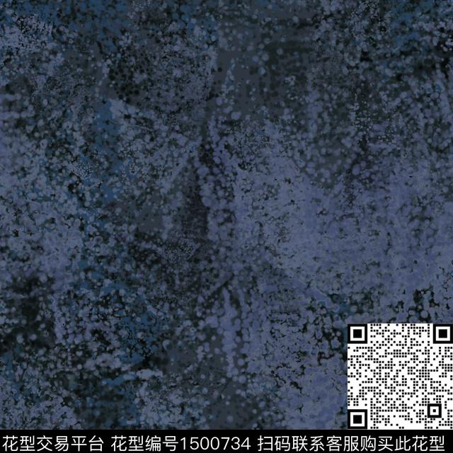 蓝色数码花型肌理数码印花花型下载（图片编号: 1500734） - 瓦栏（Walan）