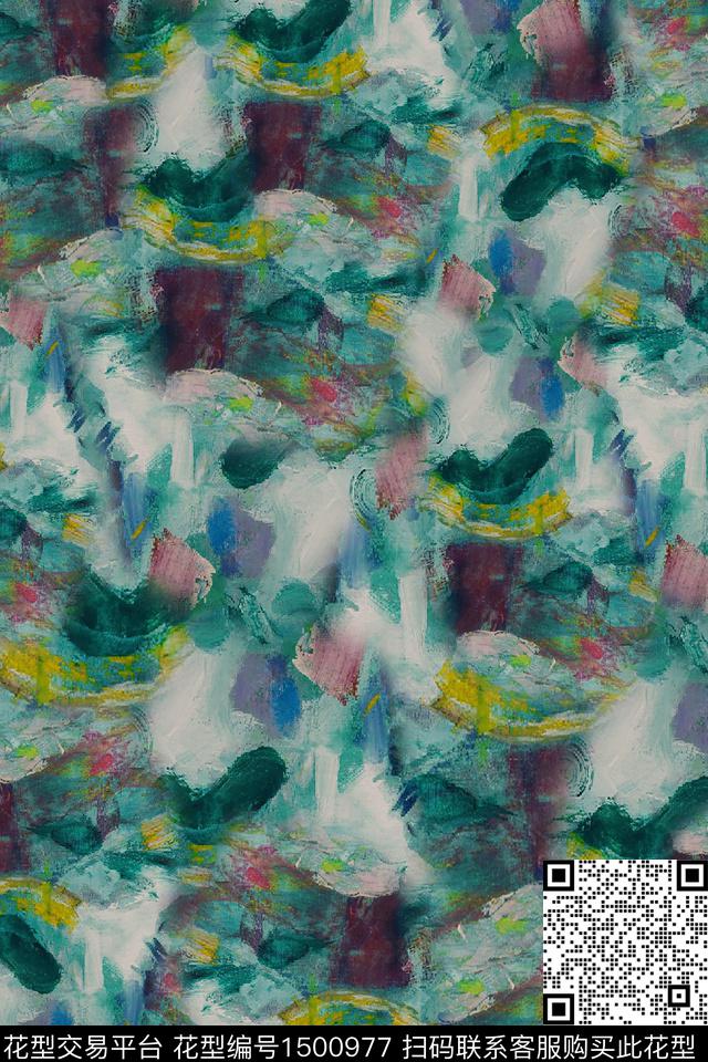 几何扎染花型大牌风数码印花花型下载（图片编号: 1500977） - 瓦栏（Walan）