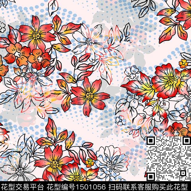 27.jpg - 1501056 - 花卉 朦胧花卉 矢量 - 数码印花花型 － 女装花型设计 － 瓦栏