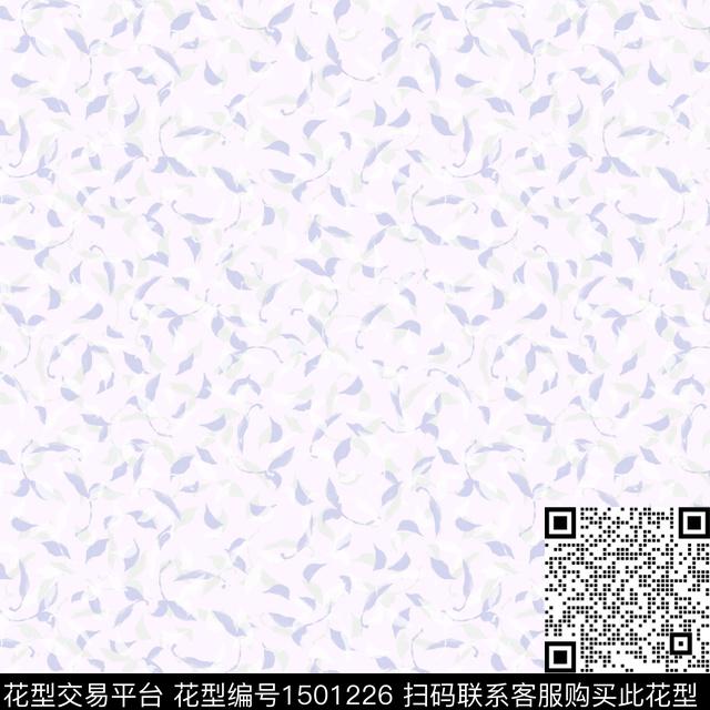 连衣裙绿植树叶雪纺数码印花花型下载（图片编号: 1501226） - 瓦栏（Walan）