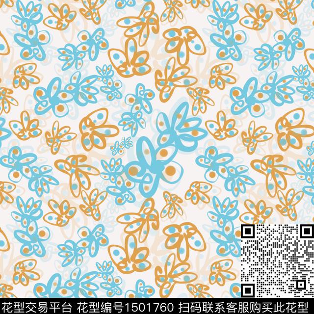 花卉手绘小碎花数码印花花型下载（图片编号: 1501760） - 瓦栏（Walan）