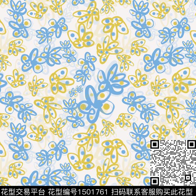 花卉手绘小碎花数码印花花型下载（图片编号: 1501761） - 瓦栏（Walan）