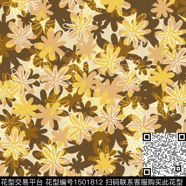 022XHd.jpg - 1501812 - 黑底花卉 手绘花卉 风格化花卉 - 数码印花花型 － 女装花型设计 － 瓦栏