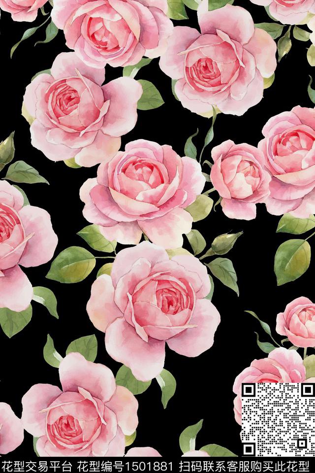 XZ3501.jpg - 1501881 - 花卉 大牌风 真丝 - 数码印花花型 － 女装花型设计 － 瓦栏