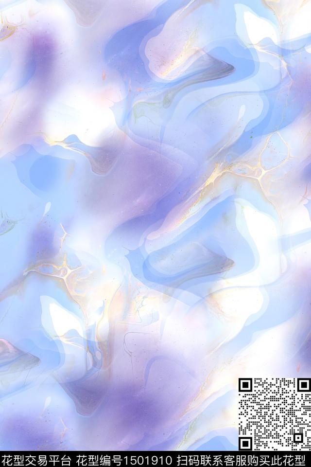 肌理扎染花型大牌风数码印花花型下载（图片编号: 1501910） - 瓦栏（Walan）
