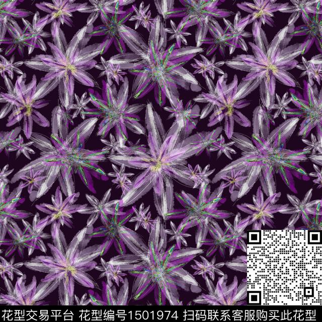 花卉手绘小碎花数码印花花型下载（图片编号: 1501974） - 瓦栏（Walan）