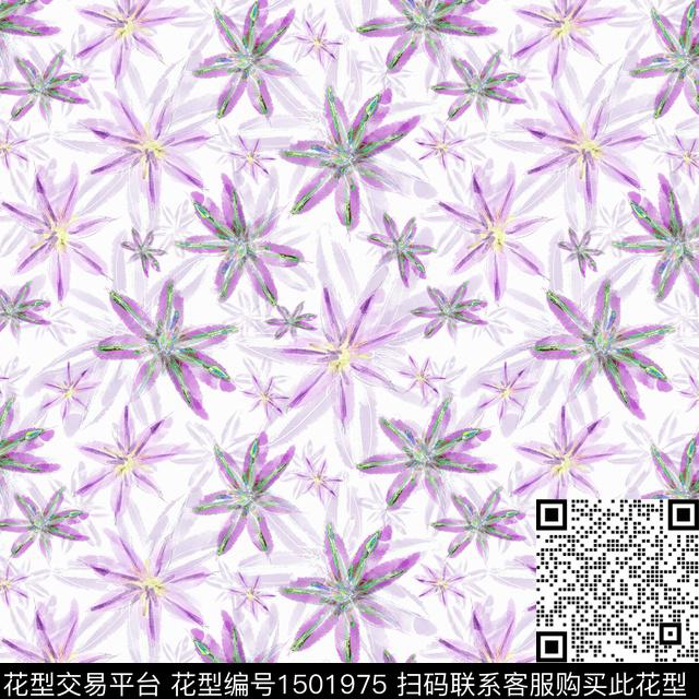 花卉手绘小碎花数码印花花型下载（图片编号: 1501975） - 瓦栏（Walan）