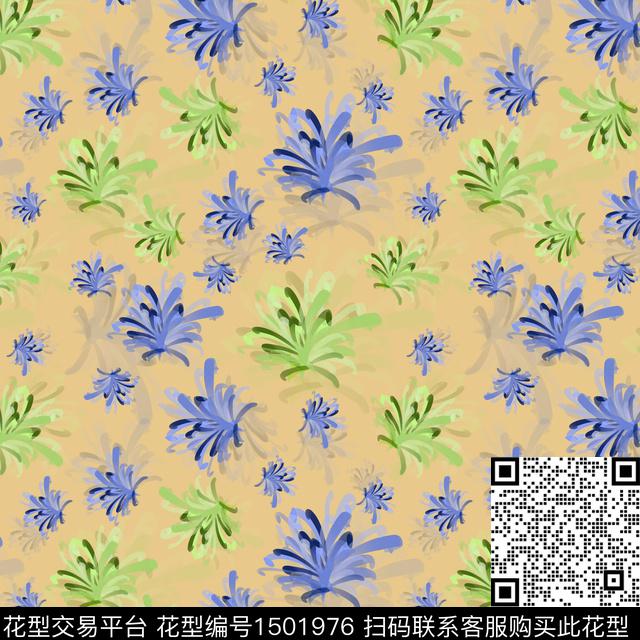 花卉手绘小碎花数码印花花型下载（图片编号: 1501976） - 瓦栏（Walan）