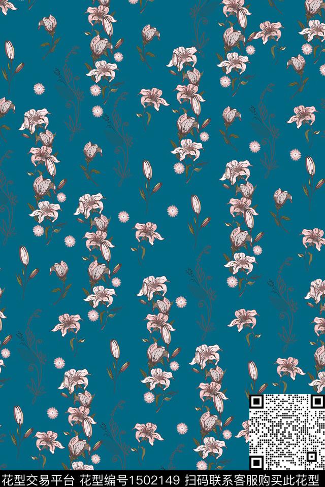民族风花卉大牌风数码印花花型下载（图片编号: 1502149） - 瓦栏（Walan）